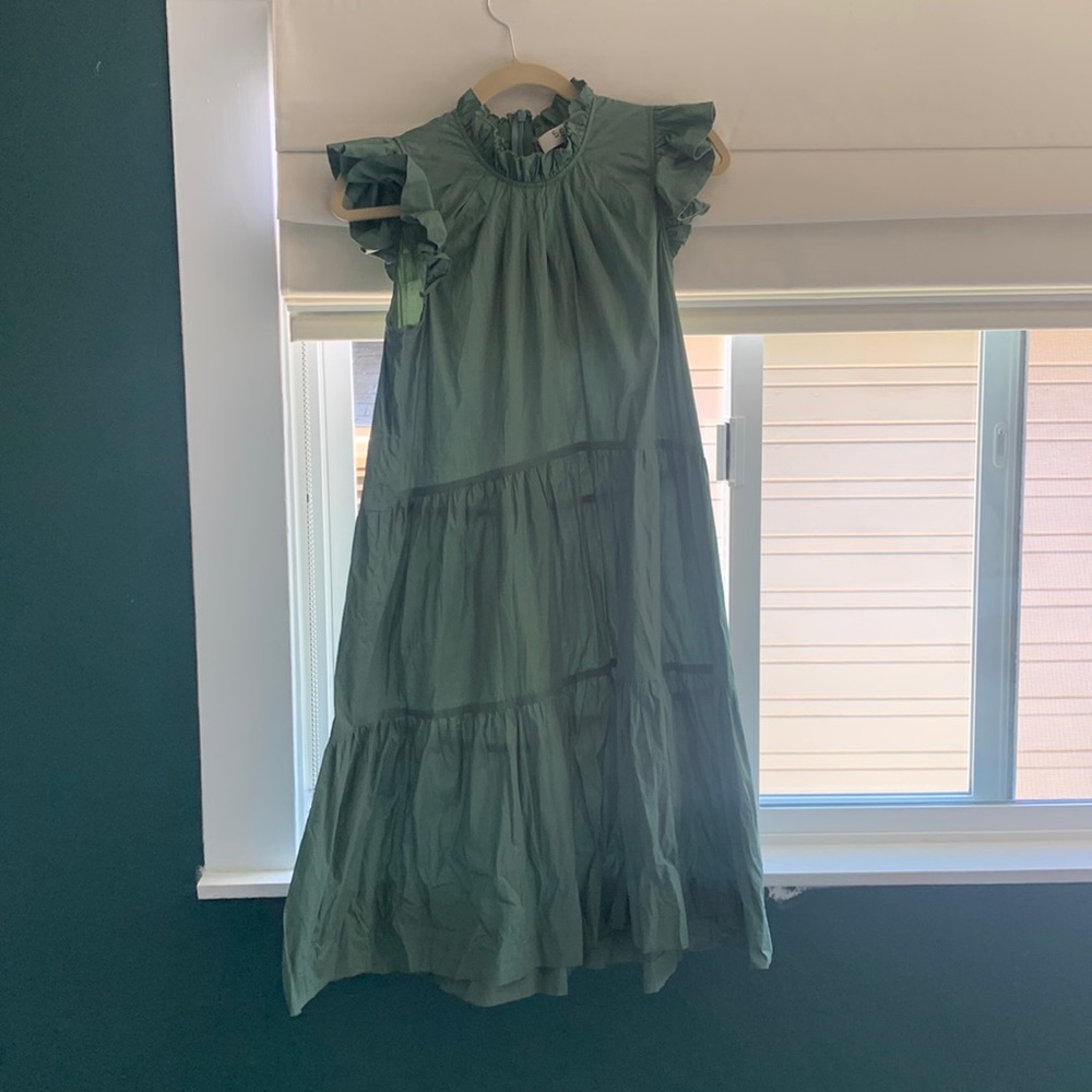 Sea New York Waverly Tiered Tunic Dress in Green, Size 6